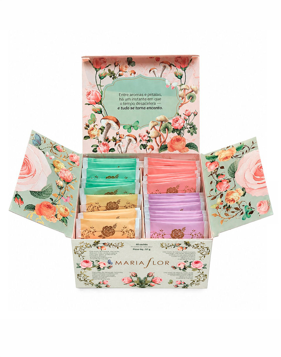 CAIXA DE CHÁS MARIA FLOR – VERÃO - 40 SACHÊS