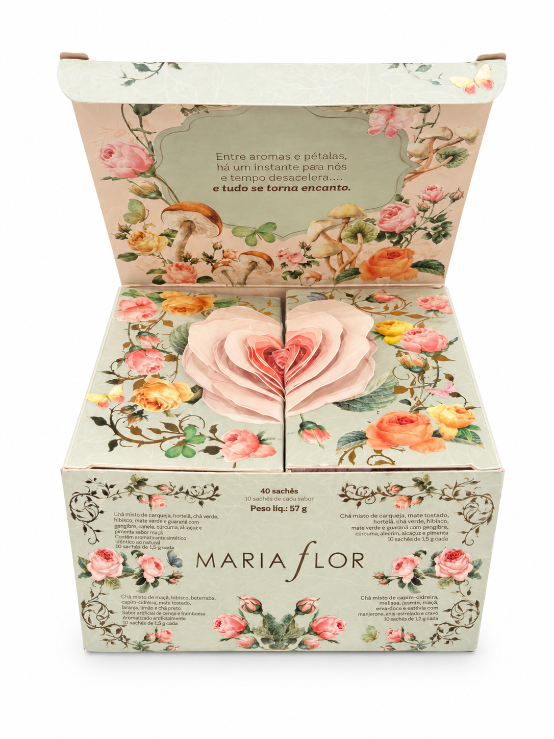 CAIXA DE CHÁS MARIA FLOR – VERÃO - 40 SACHÊS