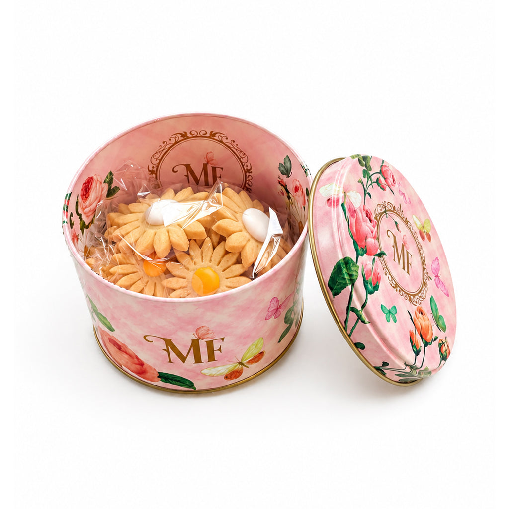 LATA DE BOLACHA EM FORMATO DE MARGARIDA - 80G